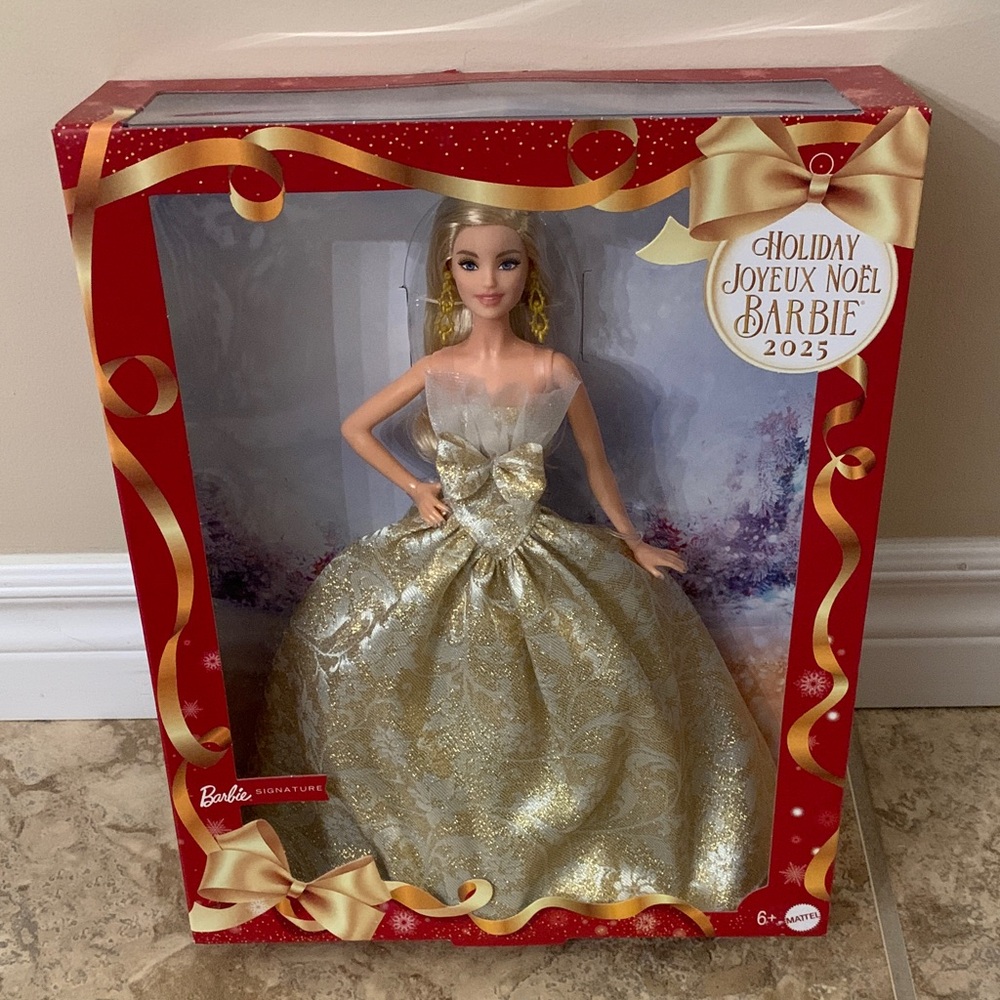 Mattel Holiday Barbie Doll 2025 NEW Christmas Blonde in Glittering Gold Gown